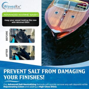 WavesRx Salt Neutralizing Boat Soap & Jet Ski Wash with SiO2 Surface Protection (EpicWash+) | Marine Grade Cleaner Removes Salt & Contaminants | Protective Ceramic Coating Prevents Buildup & UV Damage