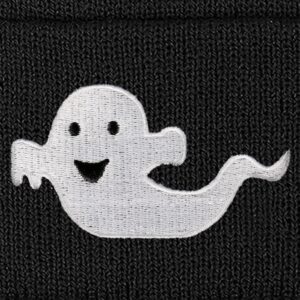 Halloween Beanie Cute Ghost Boo Hat Anime Hat Funny Hats Black for Men Women Embroidered Warm Winter Beanie Hats