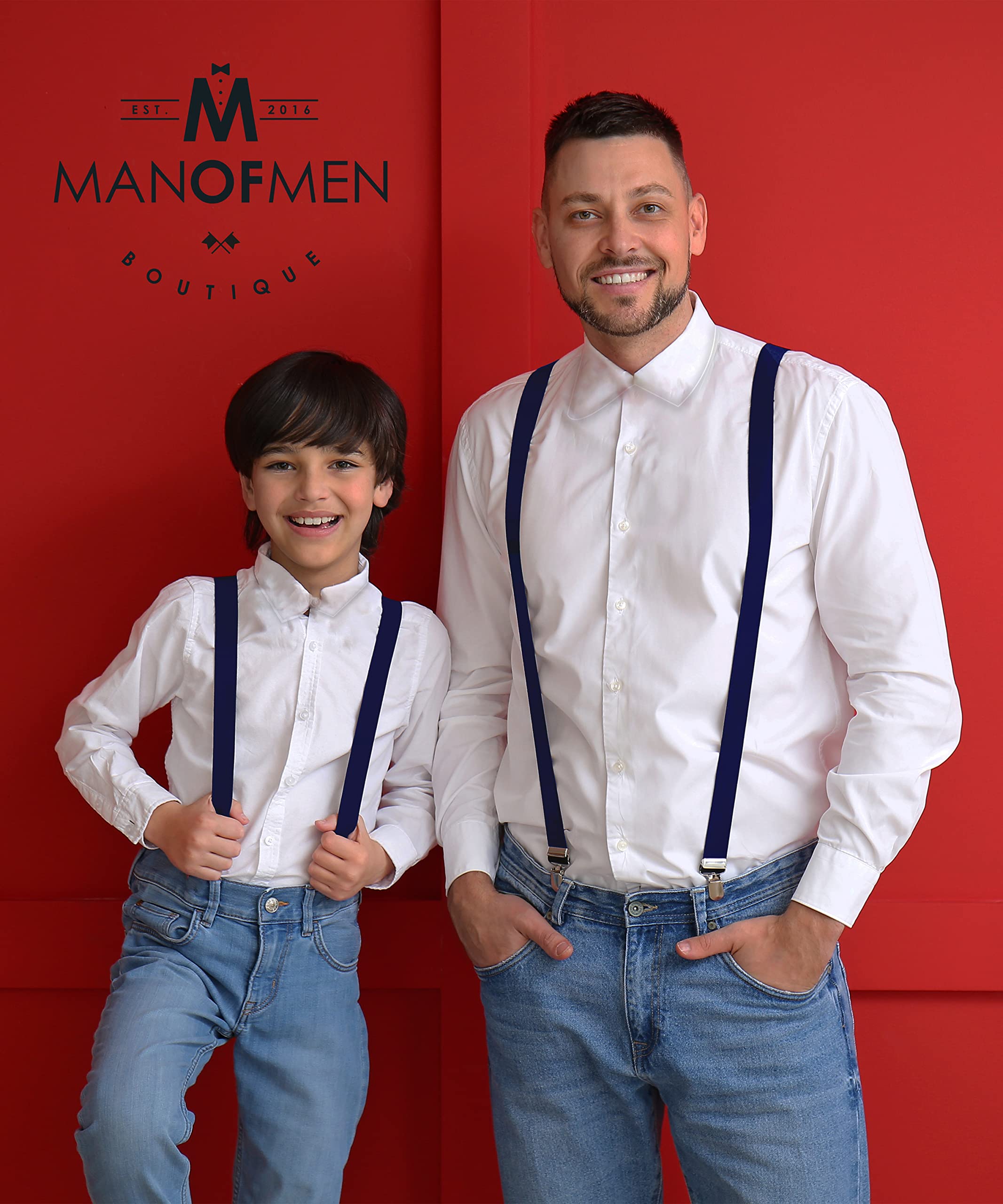 Man of Men Suspenders - Navy