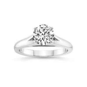 1 carat igi certified round shape lab grown diamond engagement ring | 14k or 18k in white, yellow or rose gold | cathedral split shank solitaire lab diamond ring | fg-vs1-vs2 quality friendly diamonds