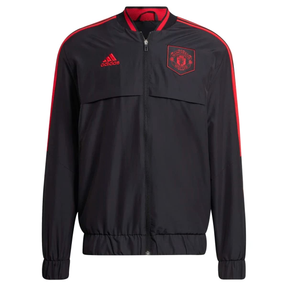 ADIDAS MEN'S MANCHESTER UNITED ANTHEM JACKET (Black, Small)