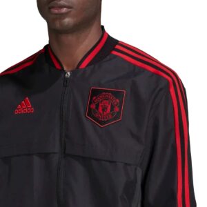 ADIDAS MEN'S MANCHESTER UNITED ANTHEM JACKET (Black, Small)