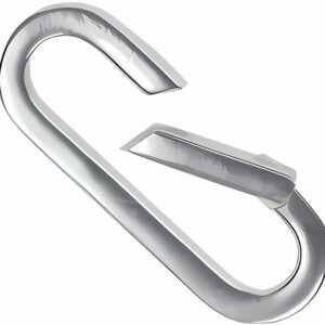 Sterling Silver Long Rectangular Flat Spring Bail Connector Clasp 21mm Small Carabiner