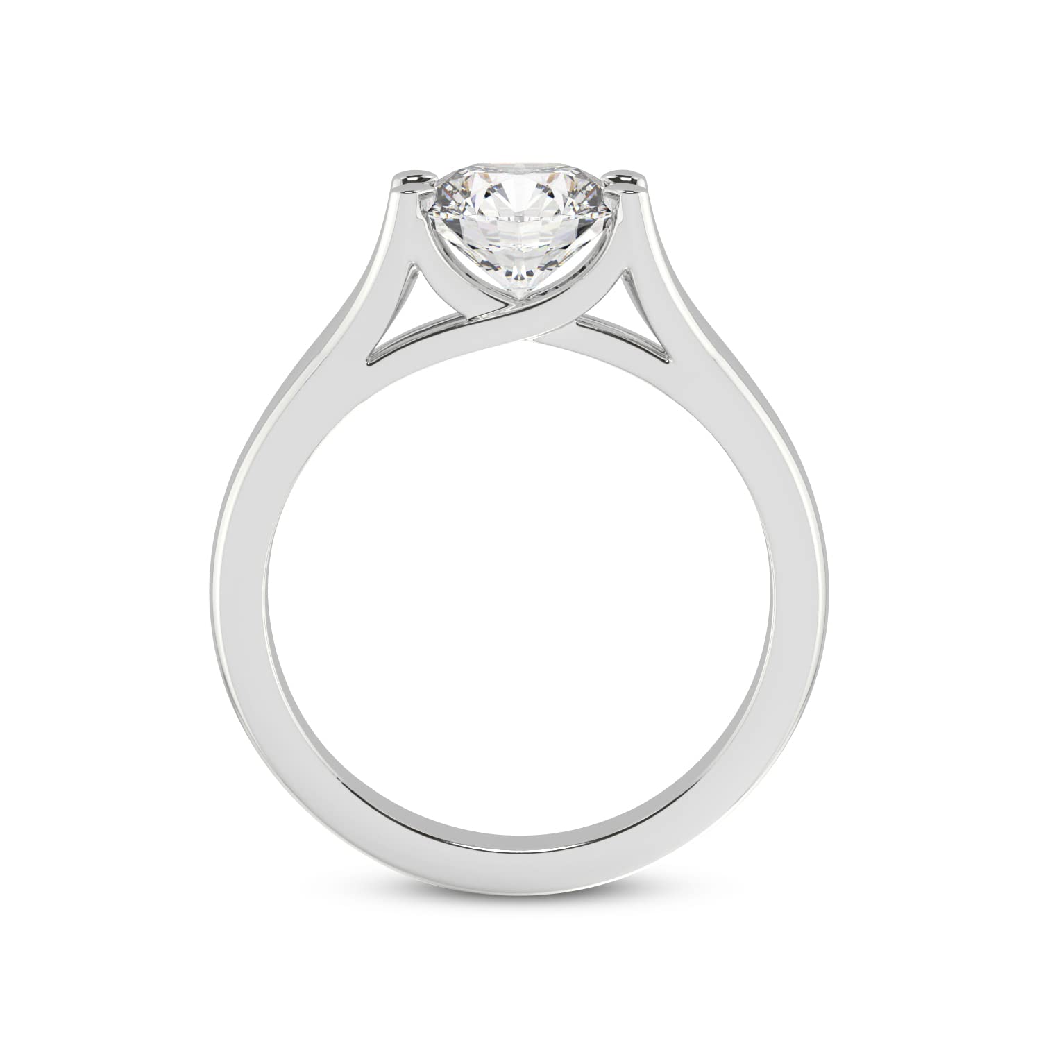 1 Carat IGI Certified Round Shape Lab Grown Diamond Engagement Ring | 14K Or 18K in White, Yellow Or Rose Gold | Cathedral Split Shank Solitaire Lab Diamond Ring | FG-VS1-VS2 Quality Friendly Diamonds