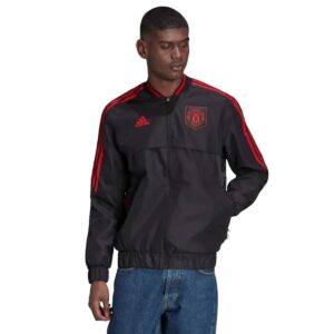 ADIDAS MEN'S MANCHESTER UNITED ANTHEM JACKET (Black, Small)