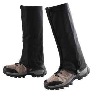 YAPJEB Leg Gaiters, Waterproof Snow Boot Gaiters for Hiking Skiing Hunting Climbing, Ajustable Shoes Cover for Men & Women(Black - S)