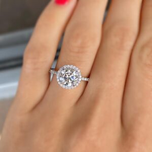 JustGift 925 Sterling Silver Cubic Zirconia Engagement Ring Promise Ring For Birthday Thanksgiving Anniversary Christmas Gift Sparkling ideal gift Women Size 3-12 (Halo Ring 1 ct, Size 6)