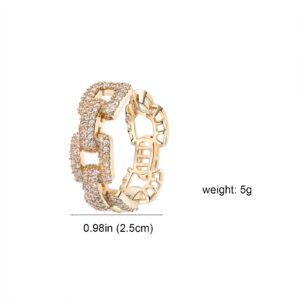 Metmolley Silver Colorful Hoop Earrings for Women Gold Crystal CZ Square Hoop Earrings (White)