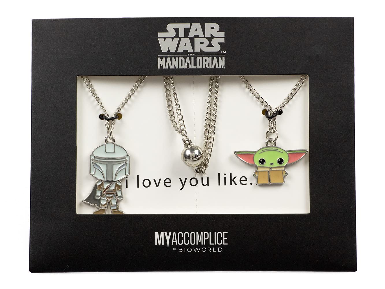 Star Wars The Mandalorian Mando and Grogu Baby Grogu Best Friends Necklace Set