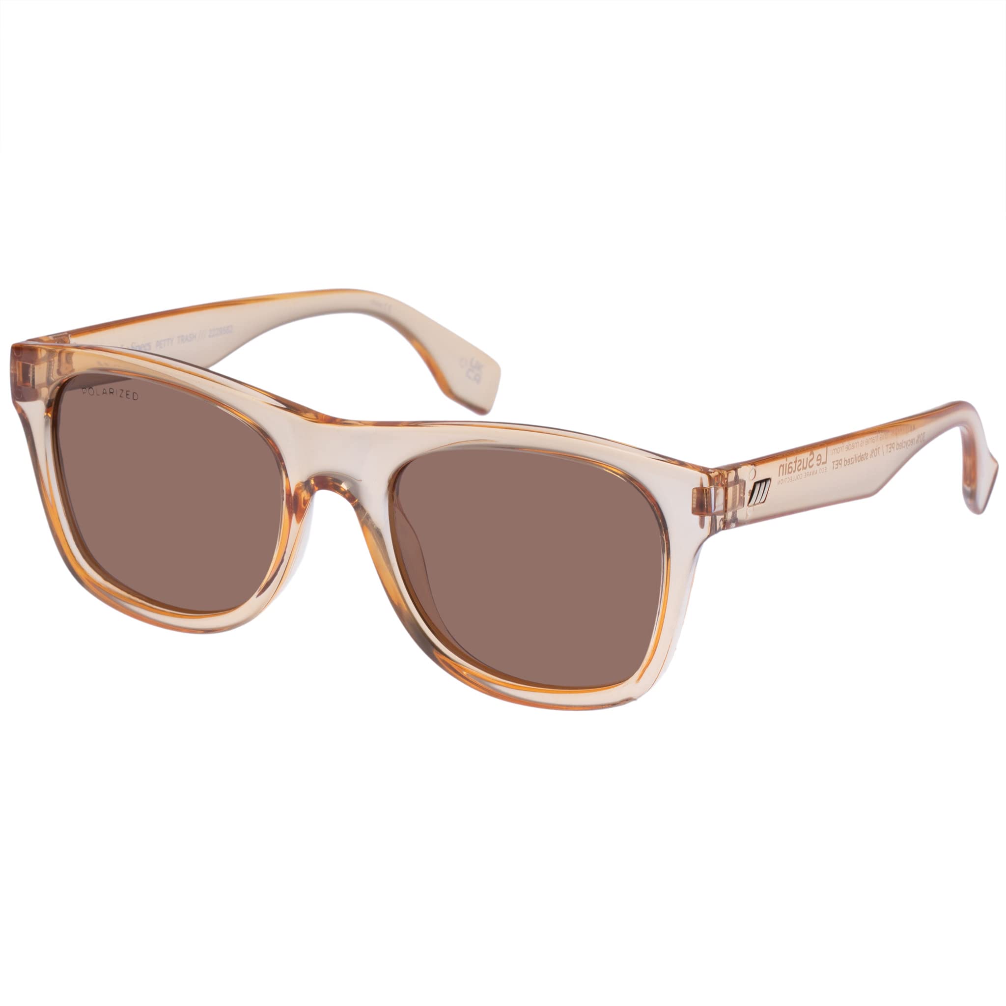 Le Specs Petty Trash Sunglasses, Blonde/Brown Mono Polarized, One Size