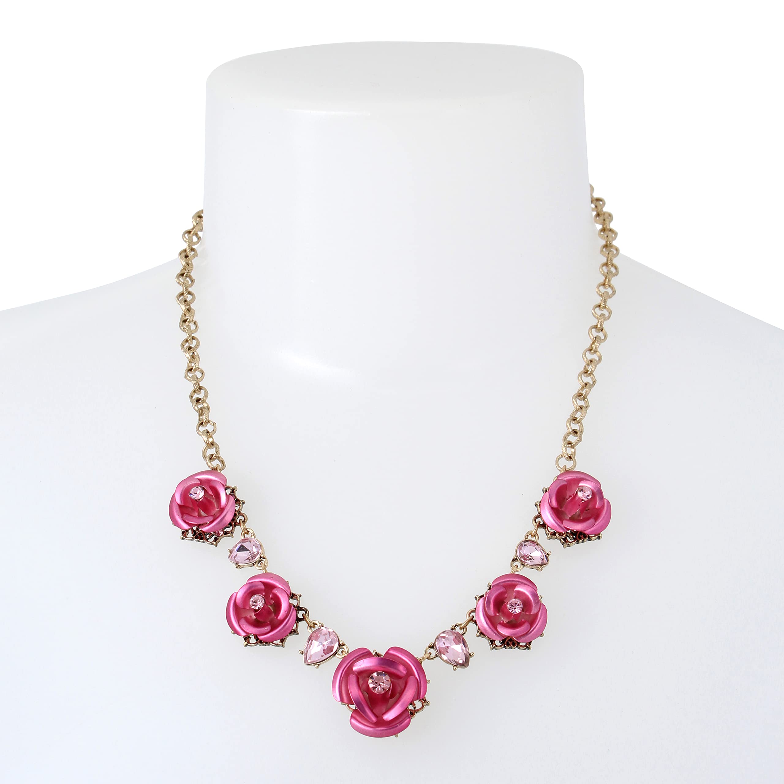 Betsey Johnson Rose Bib Necklace