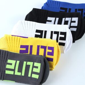 ADOUZWM Sports Crew Socks for Men Cushioned Athletic Socks 5-Pack Elite Basketball Socks Thick Outdoor Performance Socks