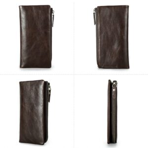 SPYBY Men's Wallets Genuine Leather Money Organizers Business Card Cases Money Clips (Color : Black)