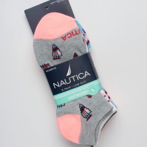 Nautica Women's Socks - Lightweight Athletic Low Cut Socks (6 Pack), Size 4-10, Heather Grey Asst