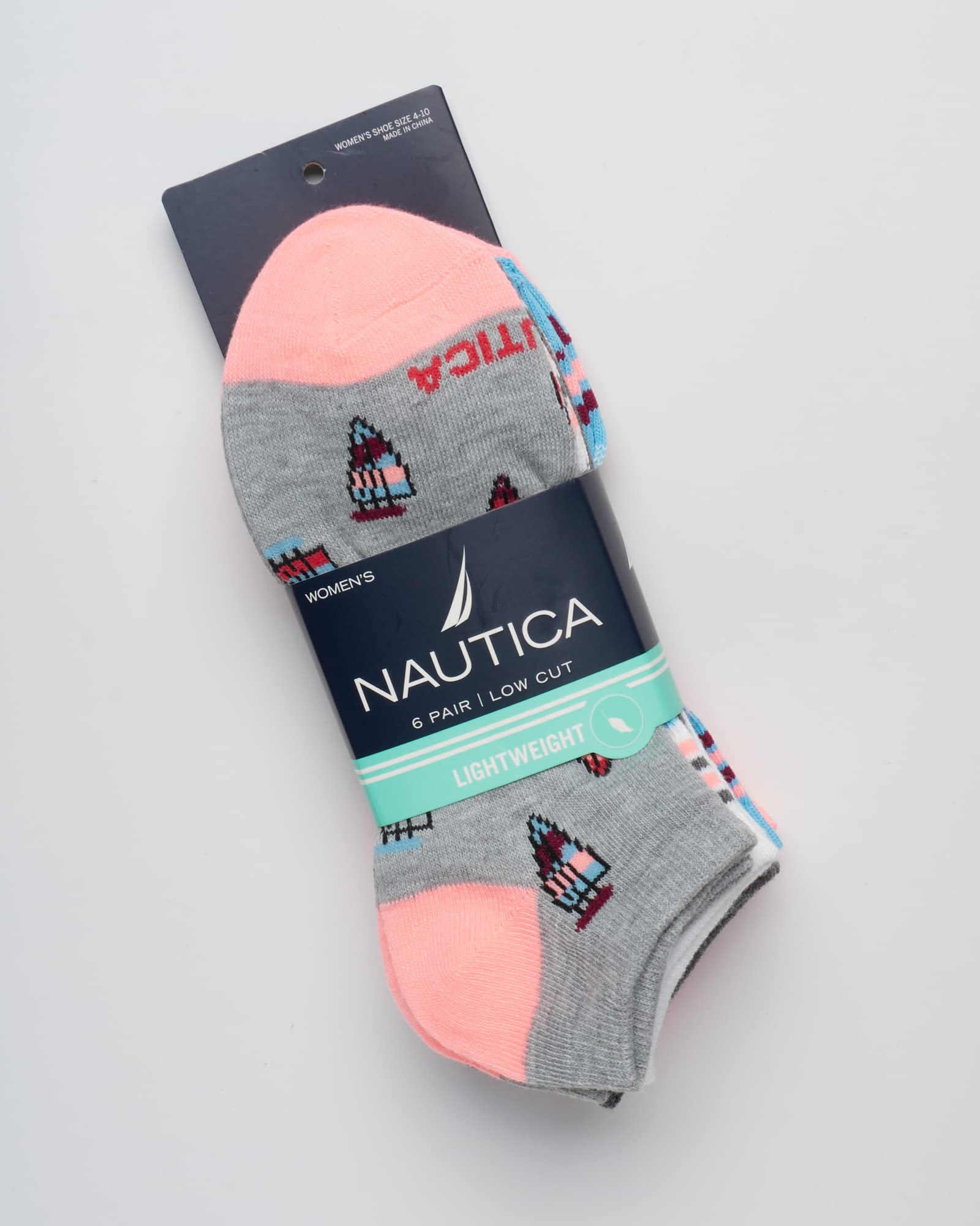 Nautica Women's Socks - Lightweight Athletic Low Cut Socks (6 Pack), Size 4-10, Heather Grey Asst