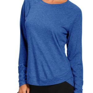 Muzniuer Long Sleeve Yoga Tops for Women-Long Sleeve Shirts for Women Long Sleeve Sports Running Fitness Clothes SkyBlue L