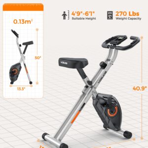 YOSUDA Exercise Bike, 2 in 1 Folding Exercise Bike for Seniors 270lbs Capacity, Magnetic X-Bike with 8-Level of Resistance, for Home Gym Workout