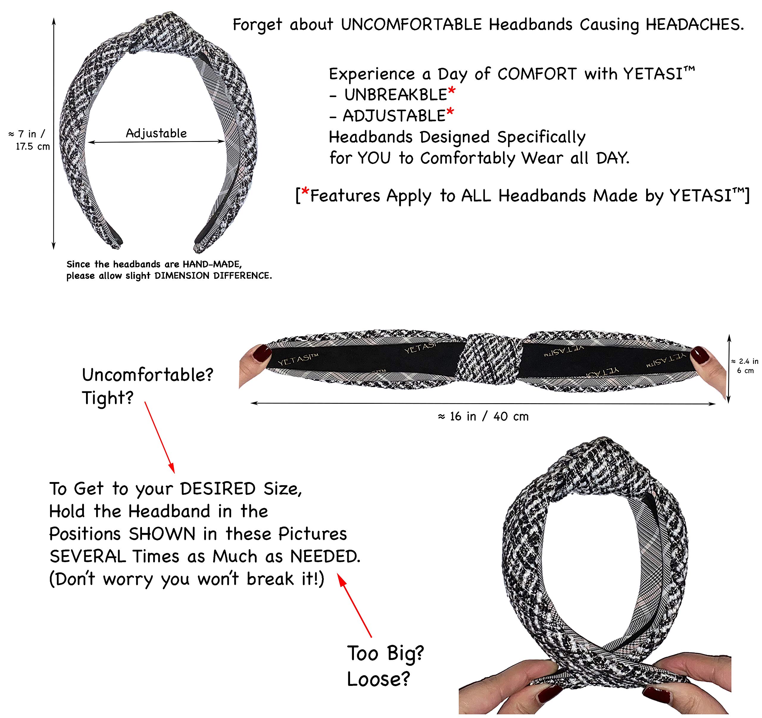 YETASI Head bands For Women's Hair are Unique. Black Pearl Headband Denim is Classy. Knotted Headband for Women is a Comfy Headbands for Women . Get Complements with Cute Jean Black Pearl Headband