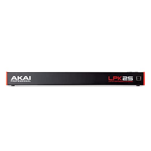 AKAI Professional LPK25 - USB MIDI Keyboard Controller with 25 Responsive Synth Keys for Mac and PC, Arpeggiator and Music Production Software,black