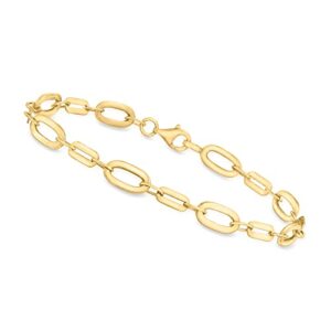 canaria 10kt yellow gold alternating oval-link bracelet. 8 inches