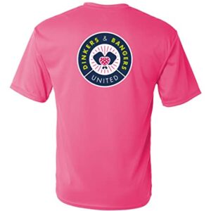 Dinkers & Bangers - Pink United - Men's Pickleball Performance T-Shirt - 2 Sided - Pink - L