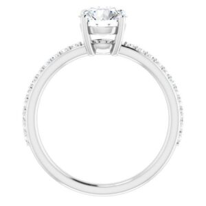 Moissanite Ring 10K Solid White Gold Handmade Engagement Ring 1.0 CT Round Cut Moissanite Diamond Solitaire Accent Wedding/Bridal Rings for Women/Her Propose Ring By Rivaan Jewel (6)