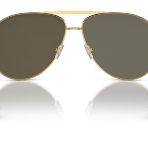 Versace Unisex Sunglasses Gold Frame, Brown Mirror Gold Lenses, 65MM