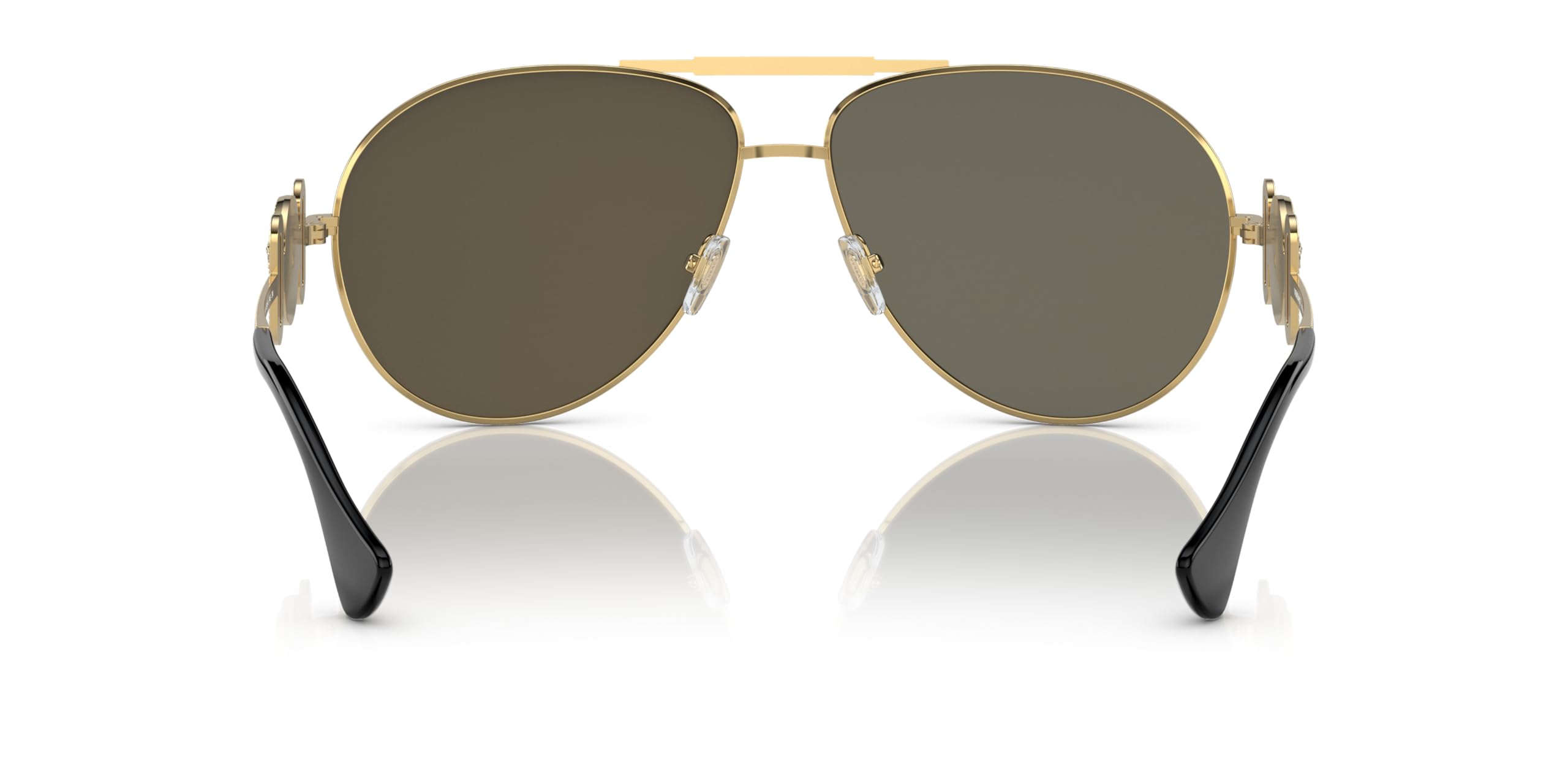 Versace Unisex Sunglasses Gold Frame, Brown Mirror Gold Lenses, 65MM