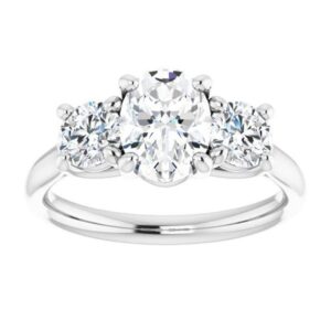 moissanite ring 10k solid white gold handmade engagement ring 1.50 ct oval cut moissanite diamond three stone wedding/bridal rings for women/her propose ring by rivaan jewel (4.5)