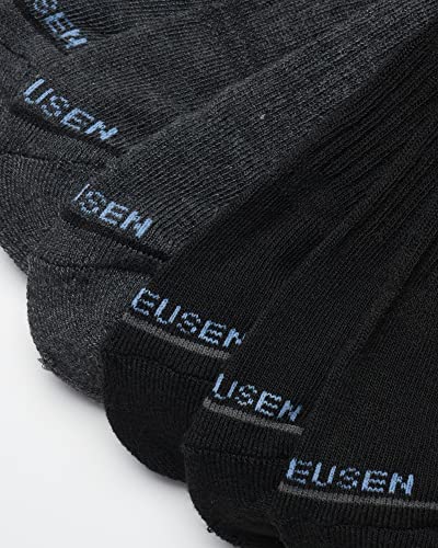 Van Heusen Men's Socks - Athletic Cushion Low Cut Ankle Socks (6 Pack), Size 6-12.5, Black/Grey Heather