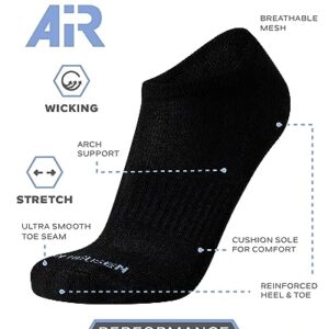 Van Heusen Men's Socks - Athletic Cushion Low Cut Ankle Socks (6 Pack), Size 6-12.5, Black/Grey Heather