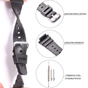 XBHSW Resin Watch Band Compatible with Casio G-Shock GA2100 GA2110 GA-B2100 Series Black Men's Replacement Strap Sports Waterproof Bracelet