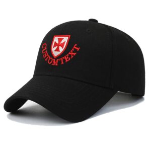 crusader knights templar custom hat embroidered baseball cap adjustable fit sports hat cross black