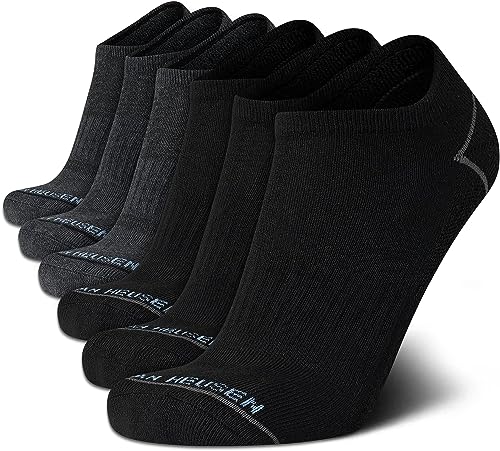 Van Heusen Men's Socks - Athletic Cushion Low Cut Ankle Socks (6 Pack), Size 6-12.5, Black/Grey Heather