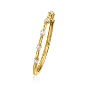 Ross-Simons RS Pure 0.10 ct. t.w. Diamond Station Ring in 14kt Yellow Gold. Size 10