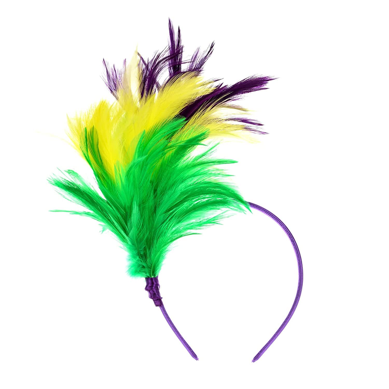 SunnyPro Mardi Gras Accessories for Women Mardi Gras Outfit Headband Headpiece Feather Fascinator