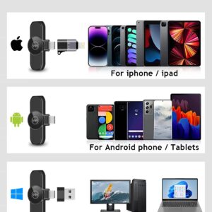 NEWWARE Wireless Lavalier Microphones for iPhone iPad, Lapel Mic with Charging Case and LCD Display, Plug-Play, Noise Reduction, for Recording, Vlog, TikTok, Live Stream (K3)