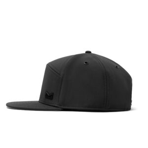 melin Trenches Icon Infinite Thermal, Black, Men's Performance Snapback Hat for Cold Weather, Water-Resistant Flat Bill Baseball Caps for Men & Women, Golf, Running, or Workout Hat, Medium-Large