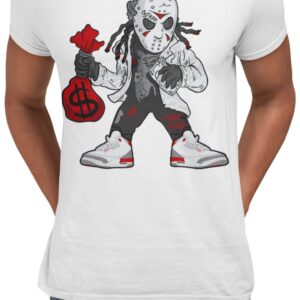 T Shirt to Match Jordan 3 Fire Red Hockey Mask Dude Men's, Jordan 3 Fire Red Tee Matching, Gift for Jordan 3s Tshirt