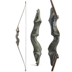 60 inch black hunter takedown longbow 20-60lbs traditional wood longbow right hand and left hand american hunting longbow for outdoor hunting shooting (40 lbs, left hand bow)