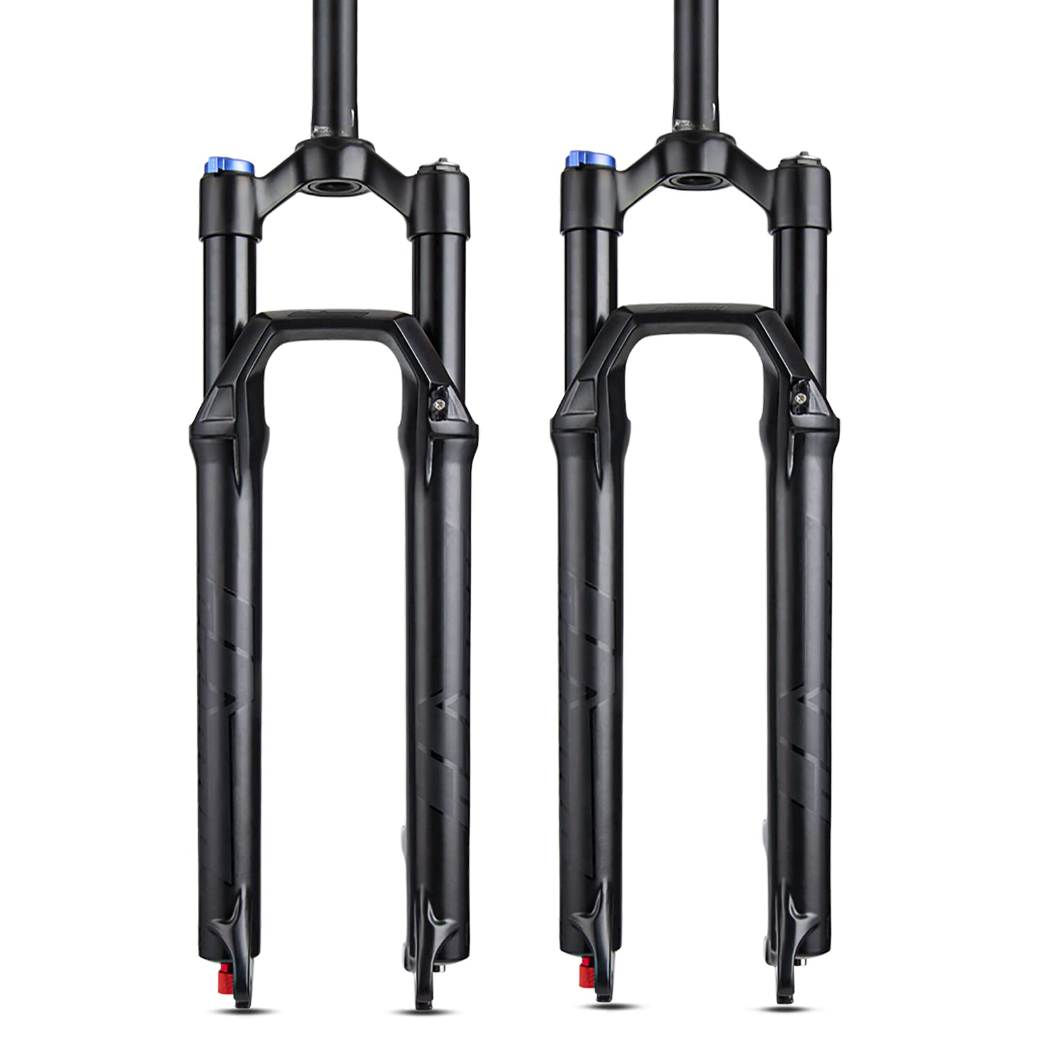 BOLANY 27.5/29inch Bike Suspension Fork 34mm Stanchions 1-1/8 Thread-Less Straight Steerer 120mm Travel MTB Air Fork with Damping Rebound Adjustment (Manual, 27.5inch)