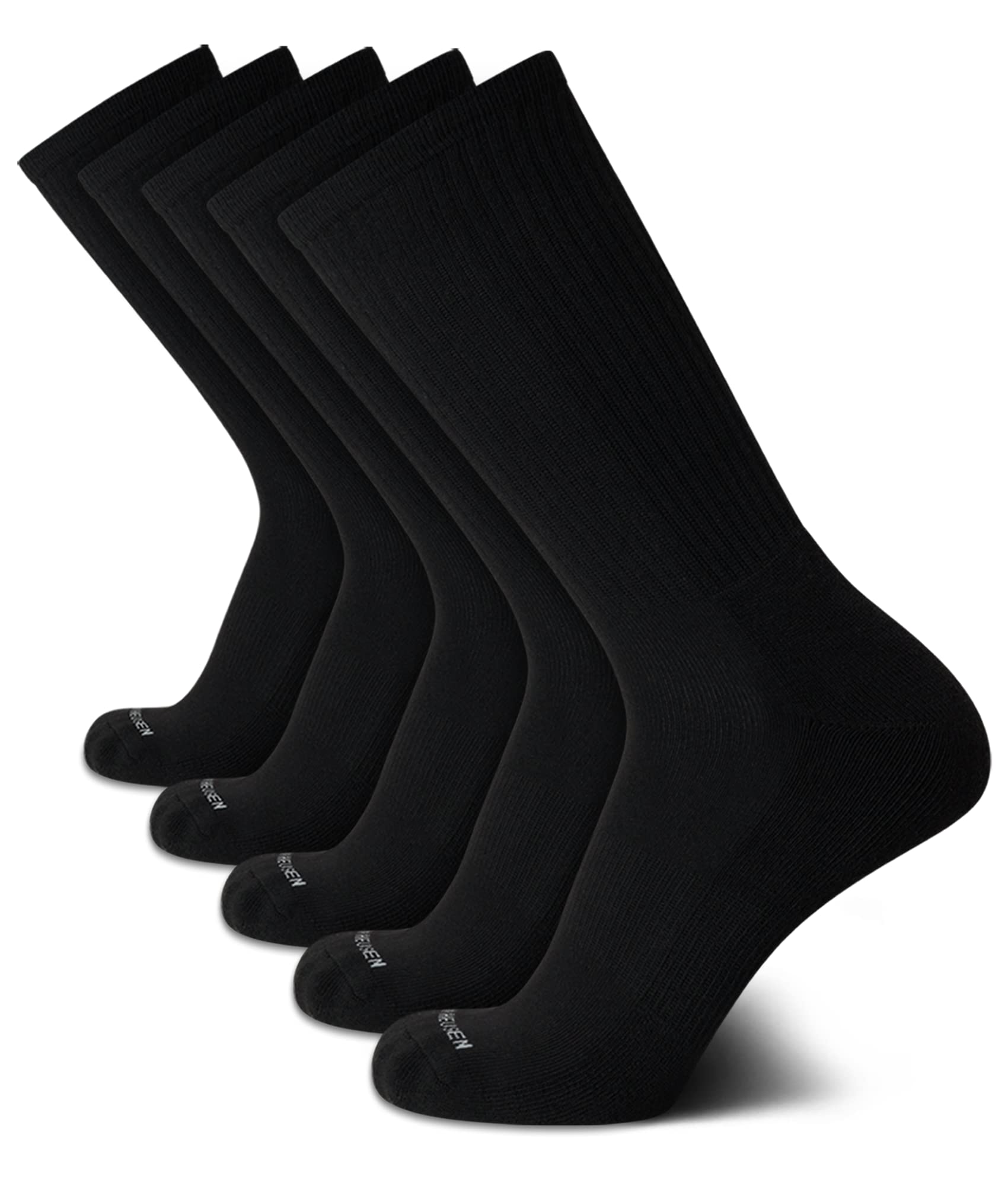 Van Heusen Men's Crew Socks - 5 Pack Performance Cushion Comfort Crew Socks - Breathable Athletic Socks for Men (6-12.5), Size 6-12.5, Black