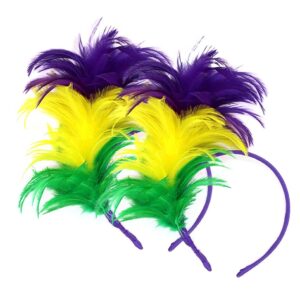 SunnyPro Mardi Gras Accessories for Women Mardi Gras Outfit Headband Headpiece Feather Fascinator