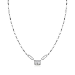 Ross-Simons 0.50 ct. t.w. Diamond Cluster Necklace in Sterling Silver. 18 inches