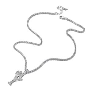 Richsteel Shiny Cubic Zirconia Letter K Necklace for Men Women Initial Pendant Jewelry