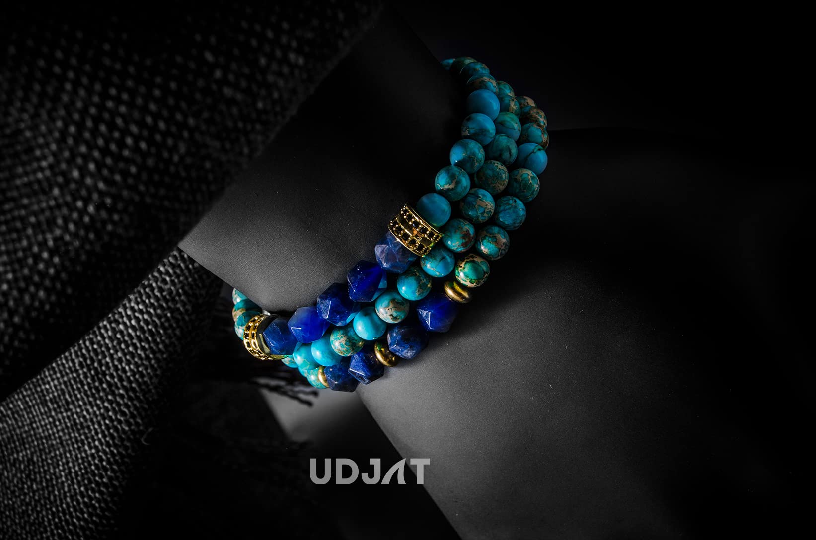 [Udjat]Turquoise Emperor Stone Wrap Bracelets,Healing Crystal Bracelet, Chakra Bracelet,Mala beads Crystal Bracelet for Woman, Turquoise Wrap Bracelets, turquoise emperor stone,blue sodalite