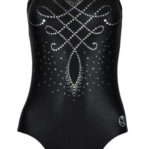 Look-It Activewear Black Diamonds Leotard for Gymnastics and dance Adult Small (size 2-4)