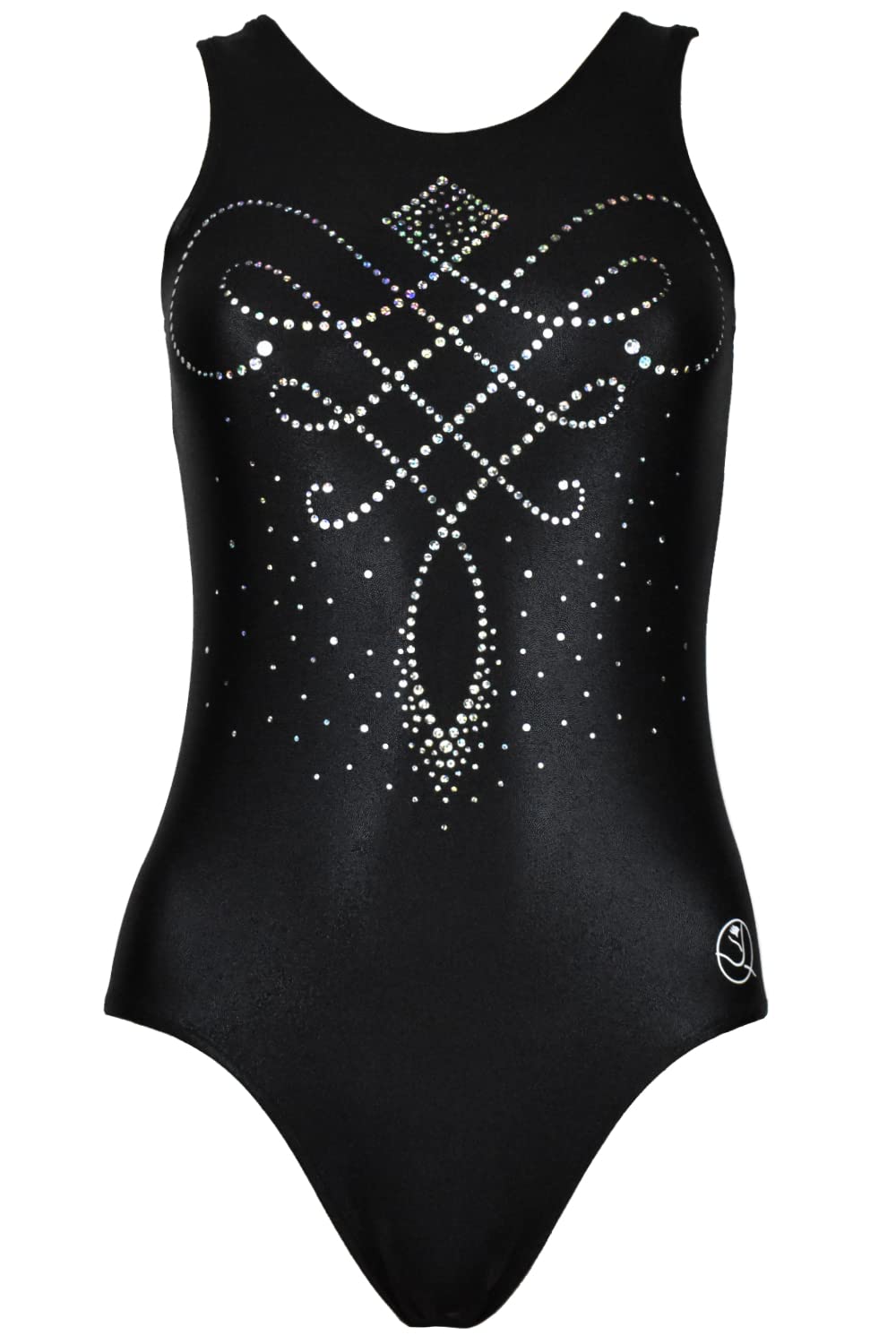 Look-It Activewear Black Diamonds Leotard for Gymnastics and dance Adult Small (size 2-4)