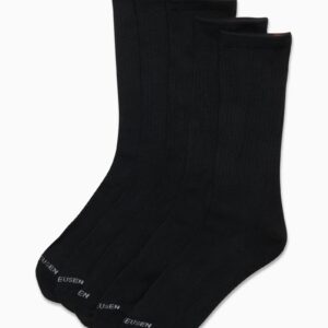 Van Heusen Men's Crew Socks - 5 Pack Performance Cushion Comfort Crew Socks - Breathable Athletic Socks for Men (6-12.5), Size 6-12.5, Black