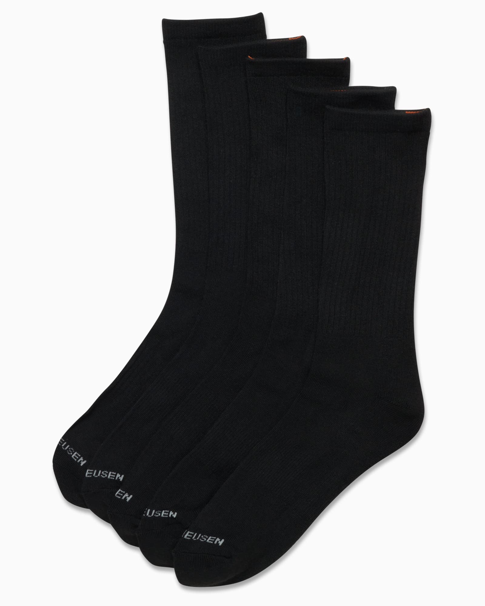 Van Heusen Men's Crew Socks - 5 Pack Performance Cushion Comfort Crew Socks - Breathable Athletic Socks for Men (6-12.5), Size 6-12.5, Black